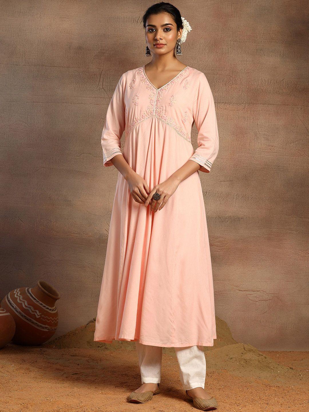 indya embroidered a-line kurta