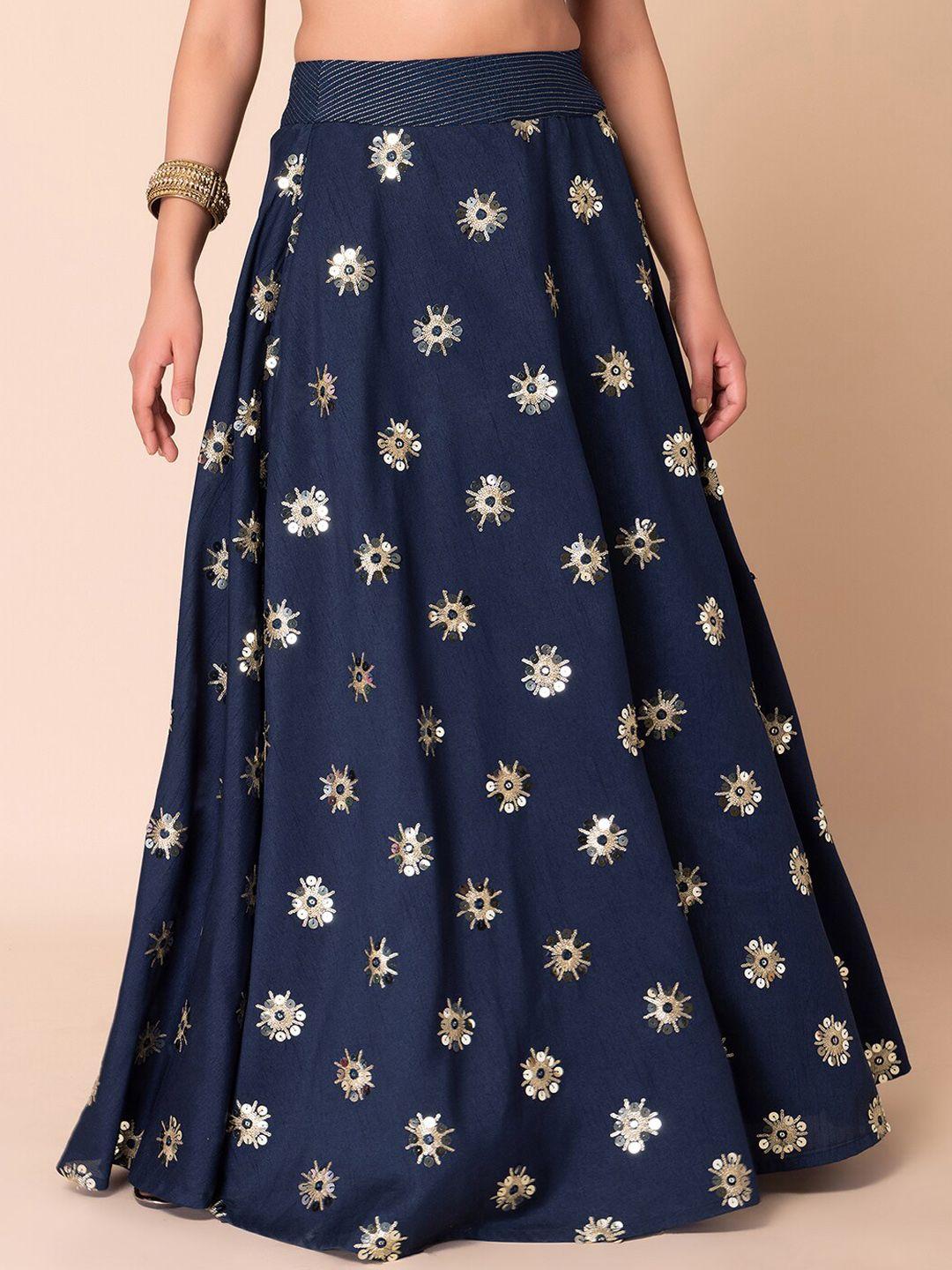 indya embroidered flared skirts