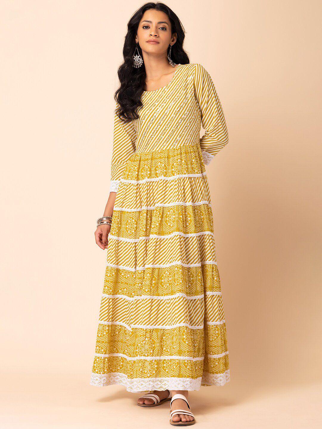 indya embroidered pure-cotton maxi dresses