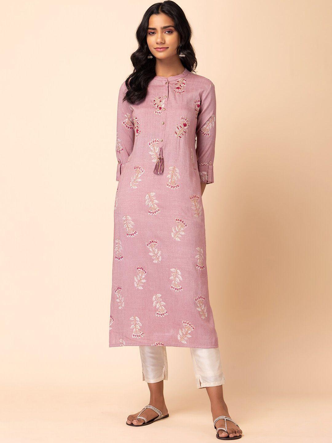 indya embroidered straight kurta