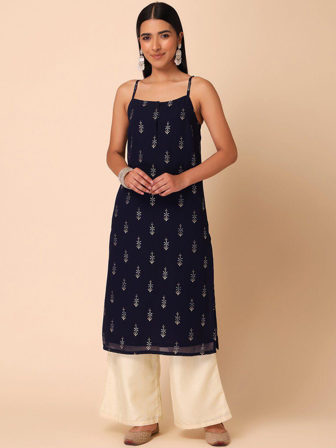 indya ethnic motifs printed  kurta