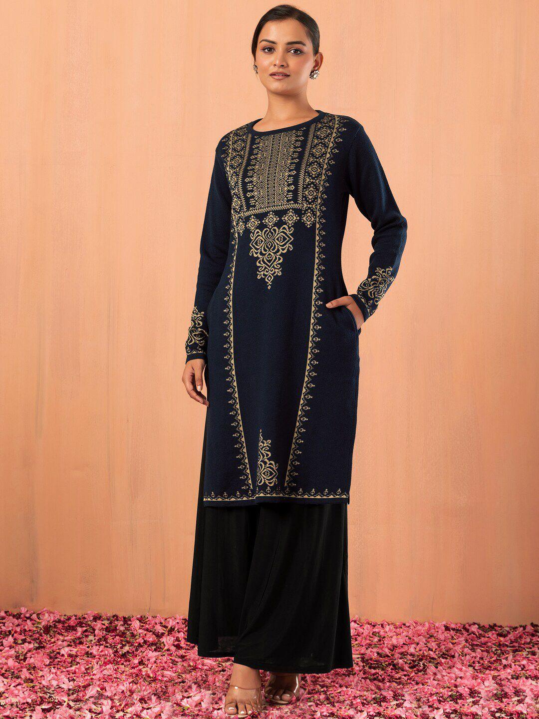 indya ethnic motifs printed kurta