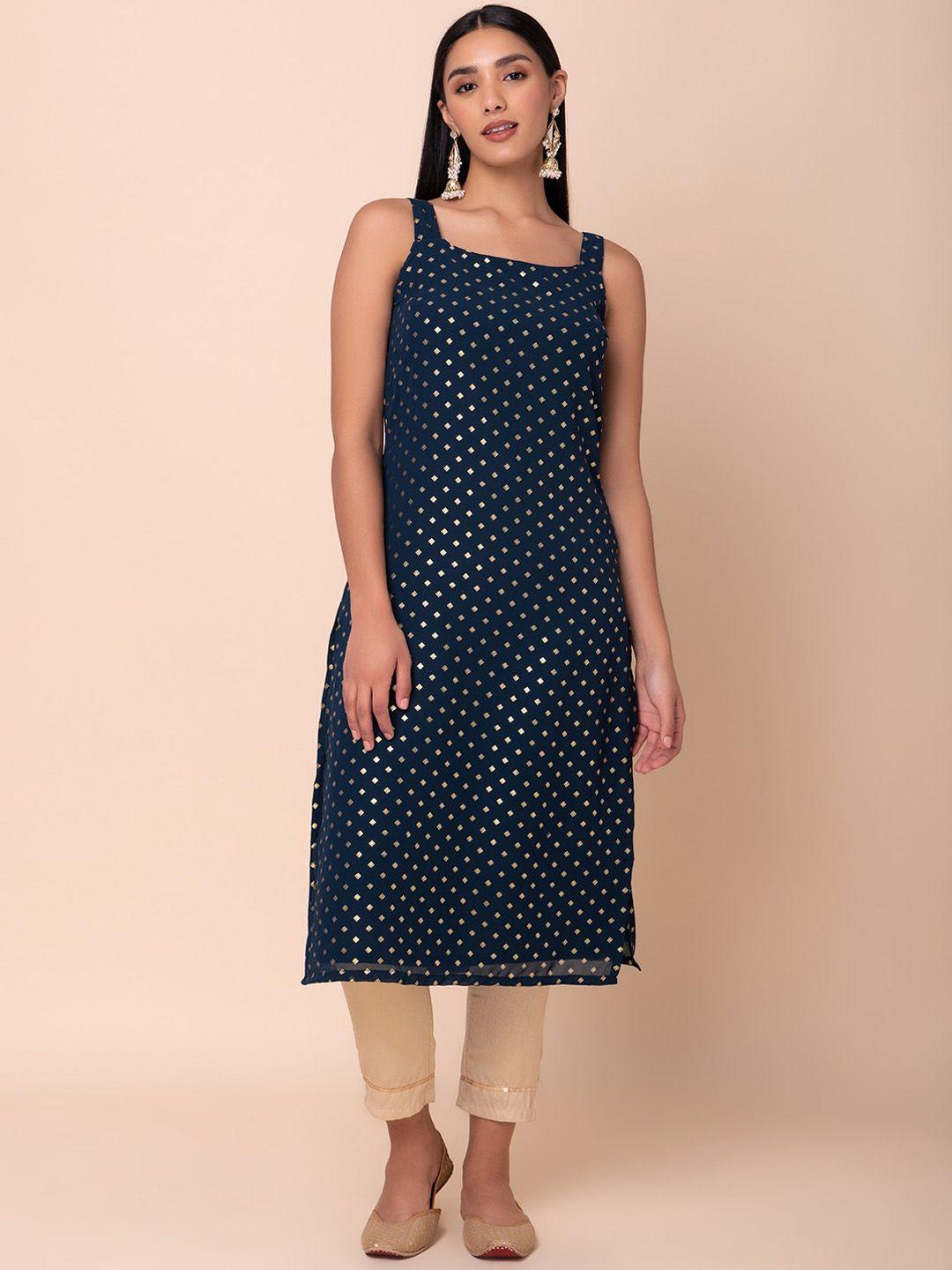 indya geometric-printed a-line kurta