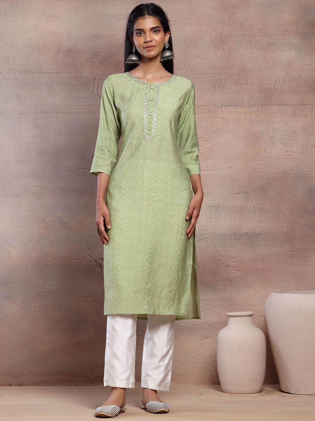 indya geometric printed straight kurta