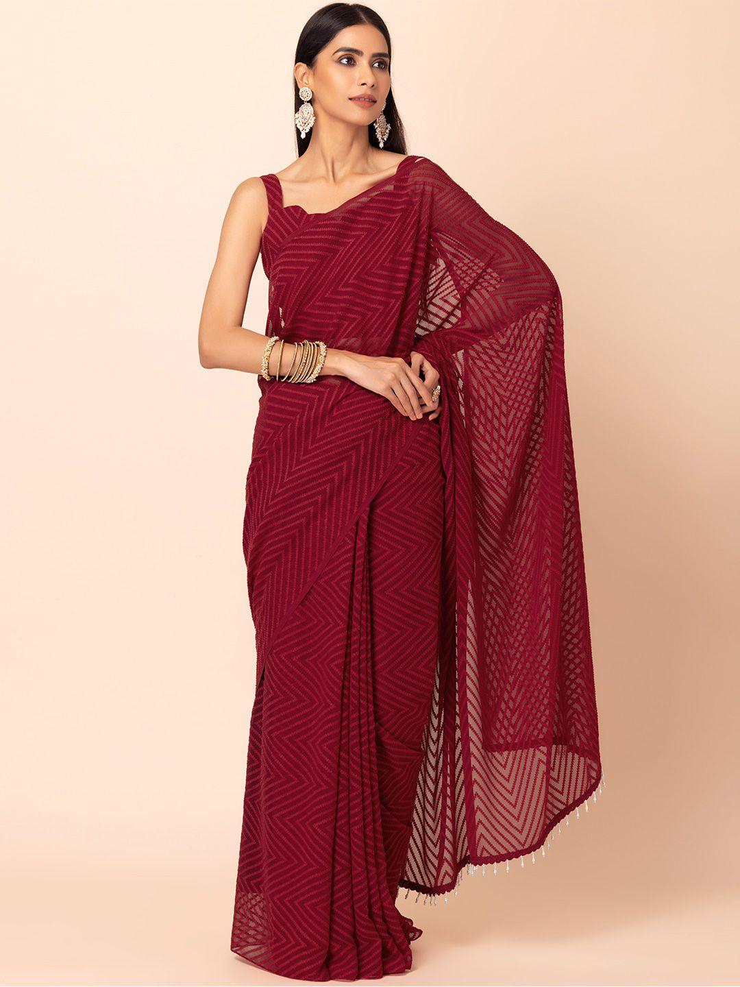 indya geometric woven design saree