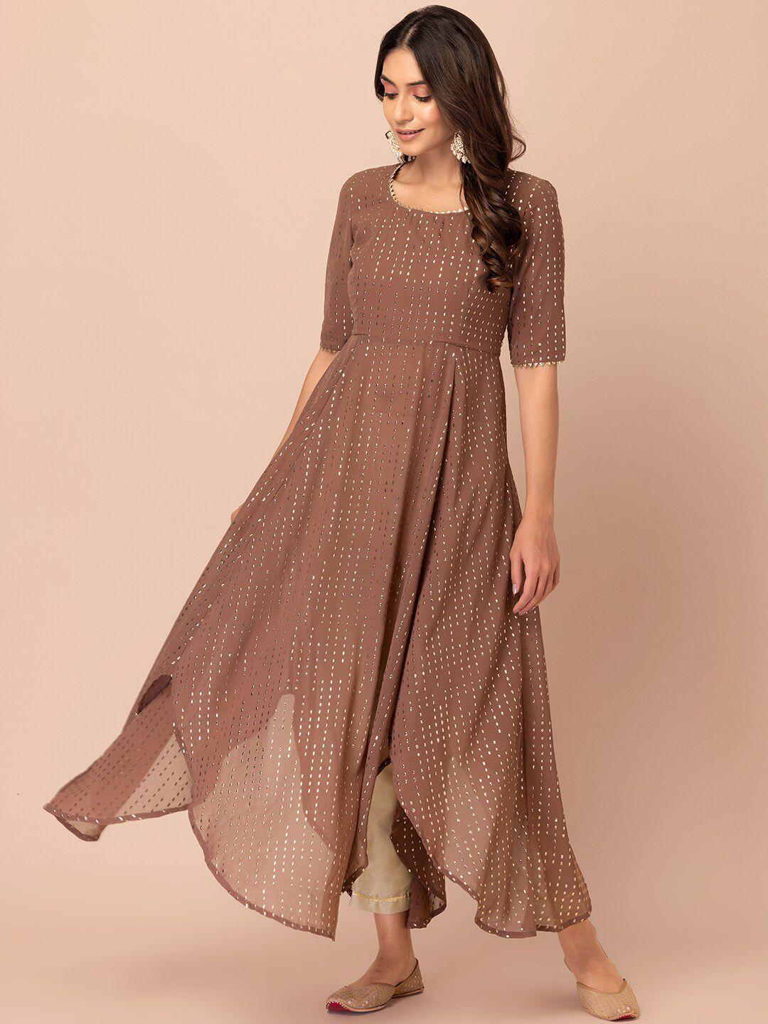 indya georgette anarkali panelled kurta