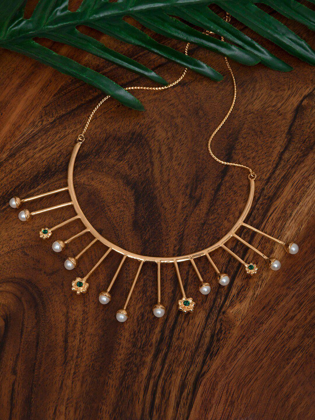 indya gold-plated & white brass necklace