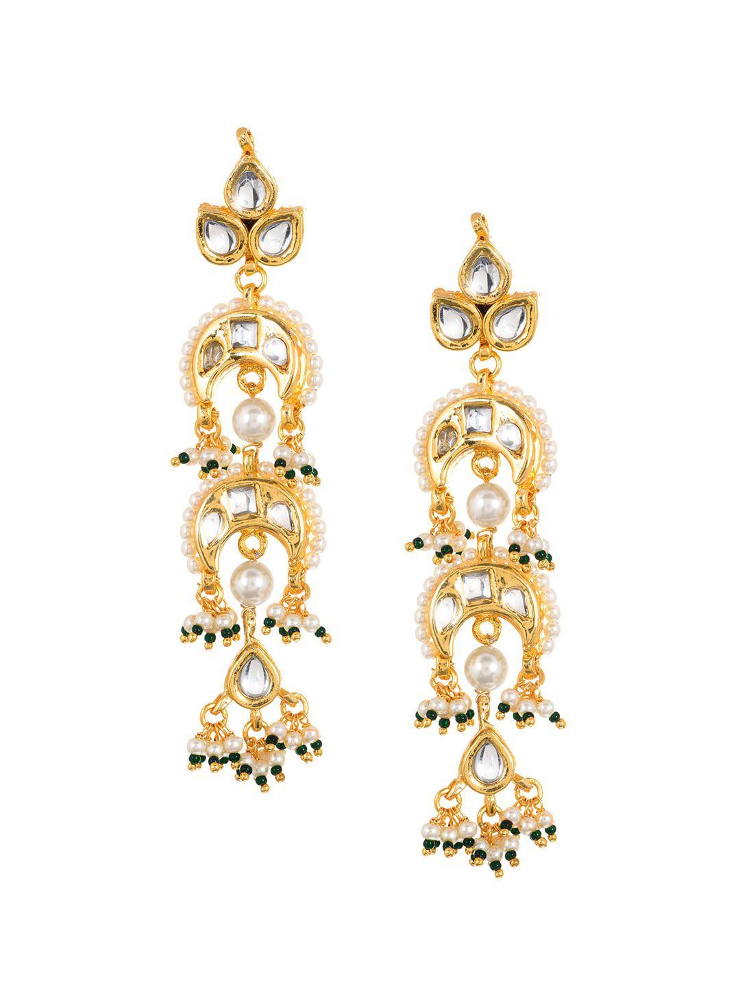 indya gold-toned dome shaped drop earrings
