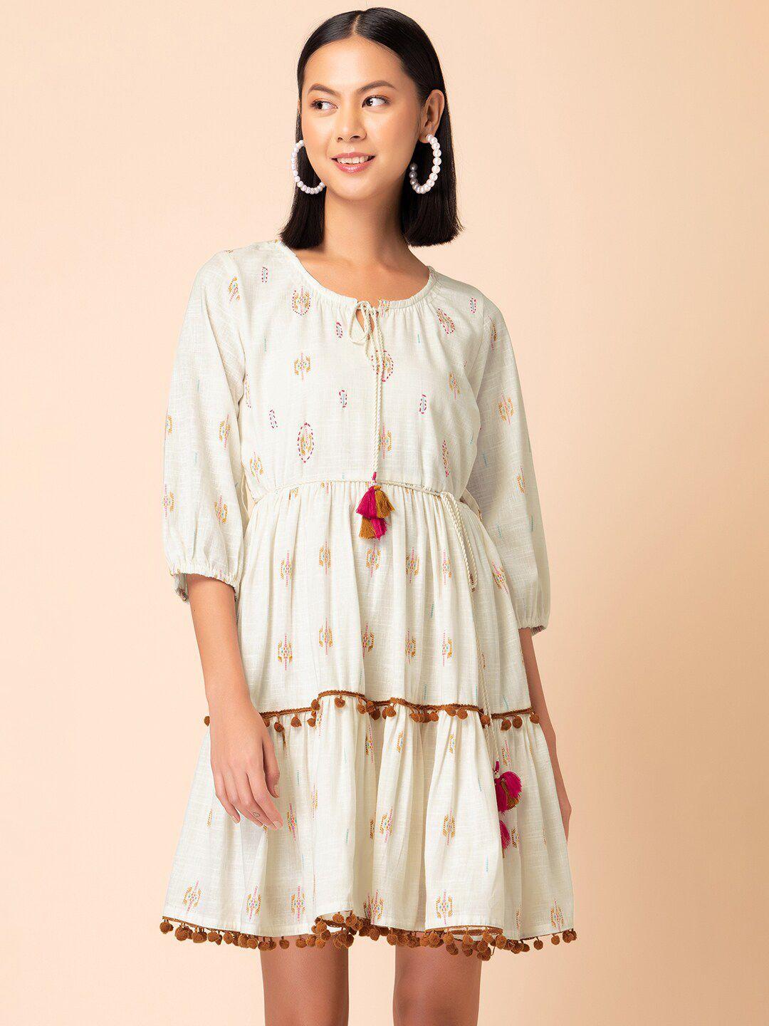 indya ikat printed pure cotton dress