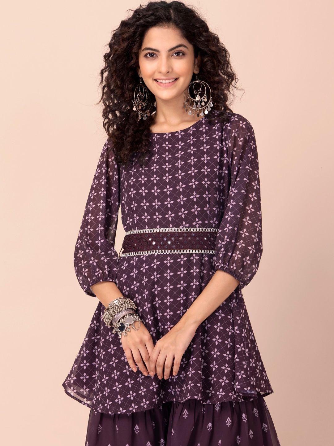 indya printed a-line kurti