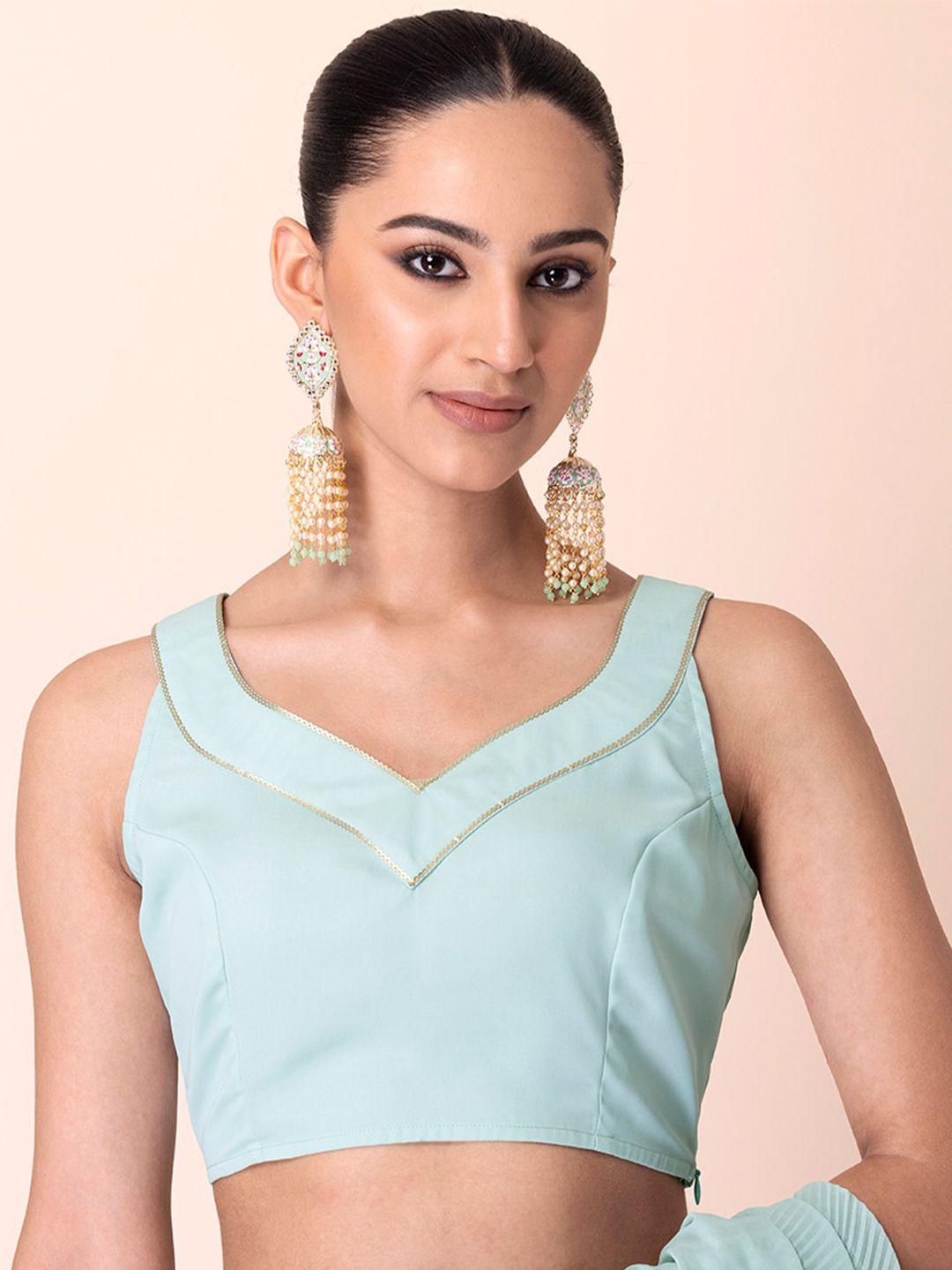 indya sequinned sweatheart neck saree blouse