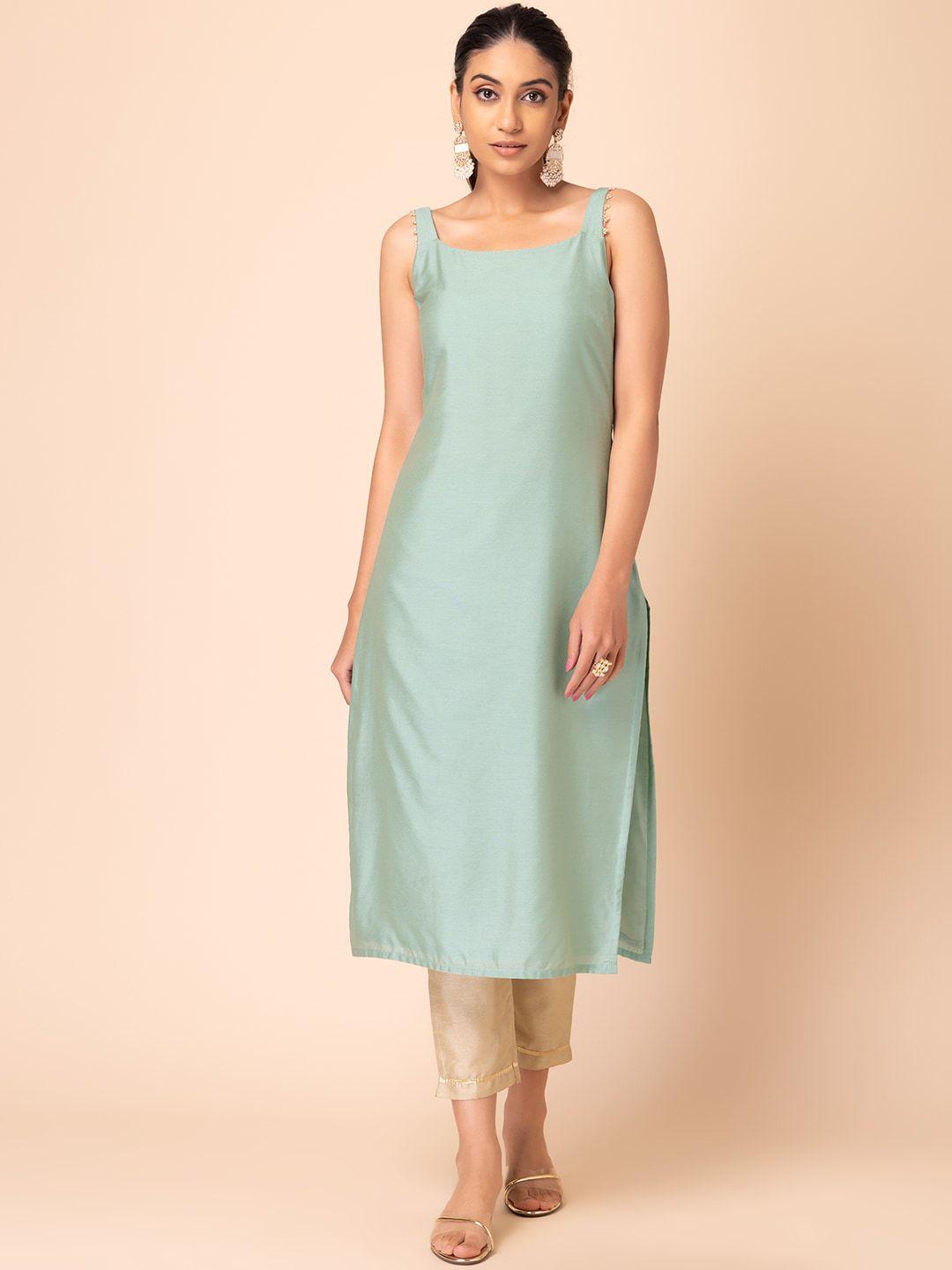 indya shoulder straps straight kurta