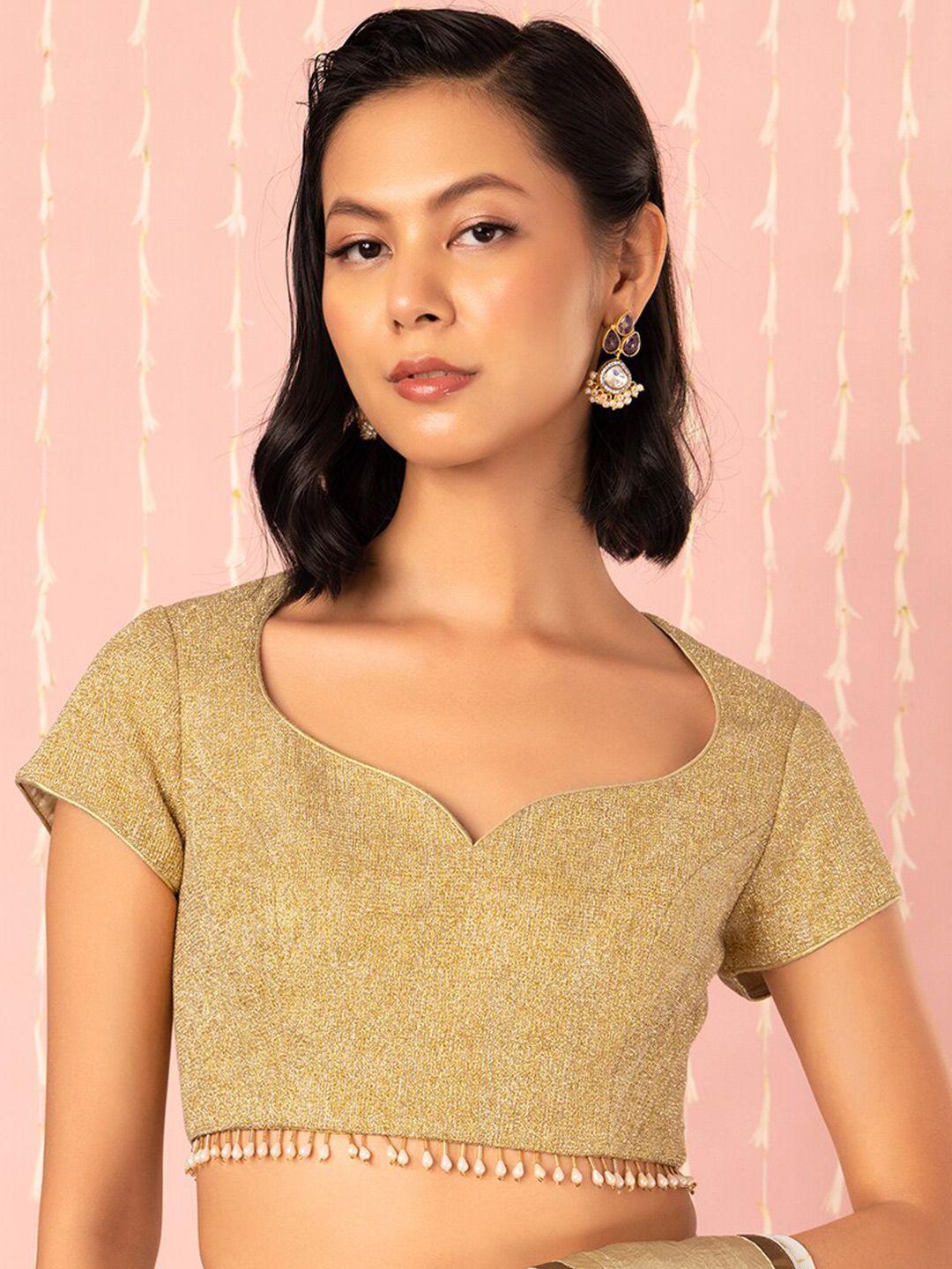 indya sweetheart neck embellished saree blouse