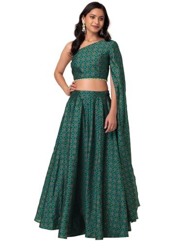 indya women's chanderi readymade lehenga sets (ico00577_green_small)