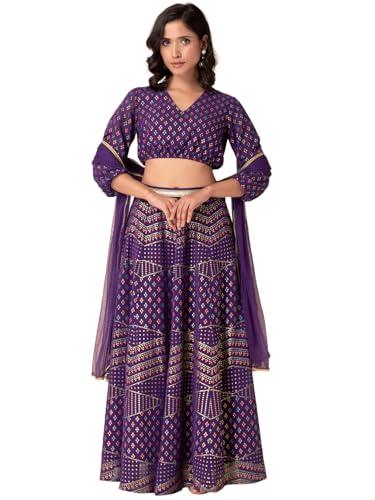 indya women's georgette lehenga sets (ico00528_purple_m)