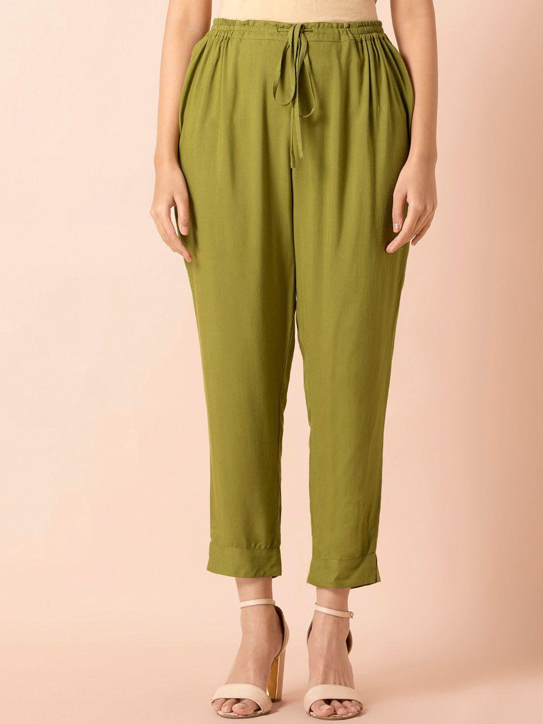 indya women cropped fitted peg trouser