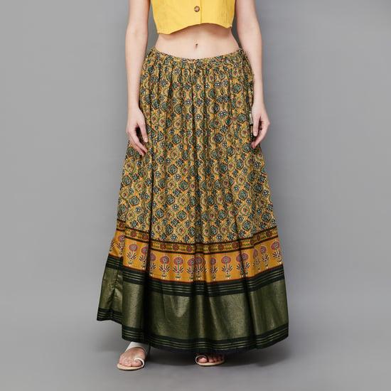 indya women ethnic motif printed maxi skirt