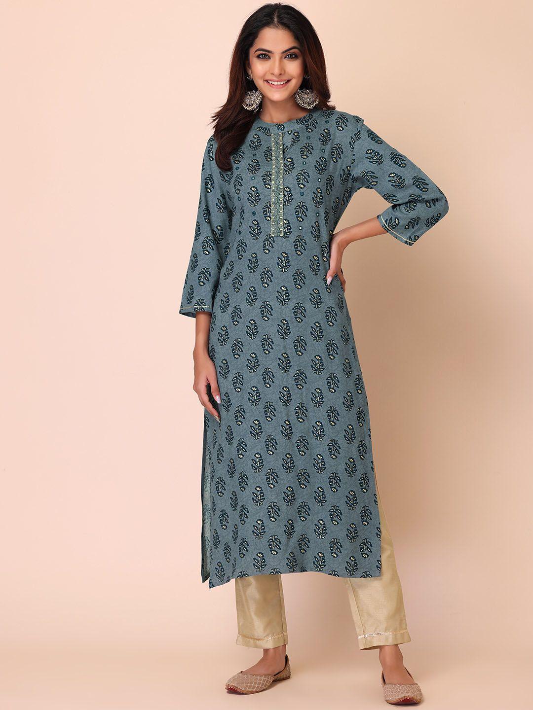 indya women floral printed kurta