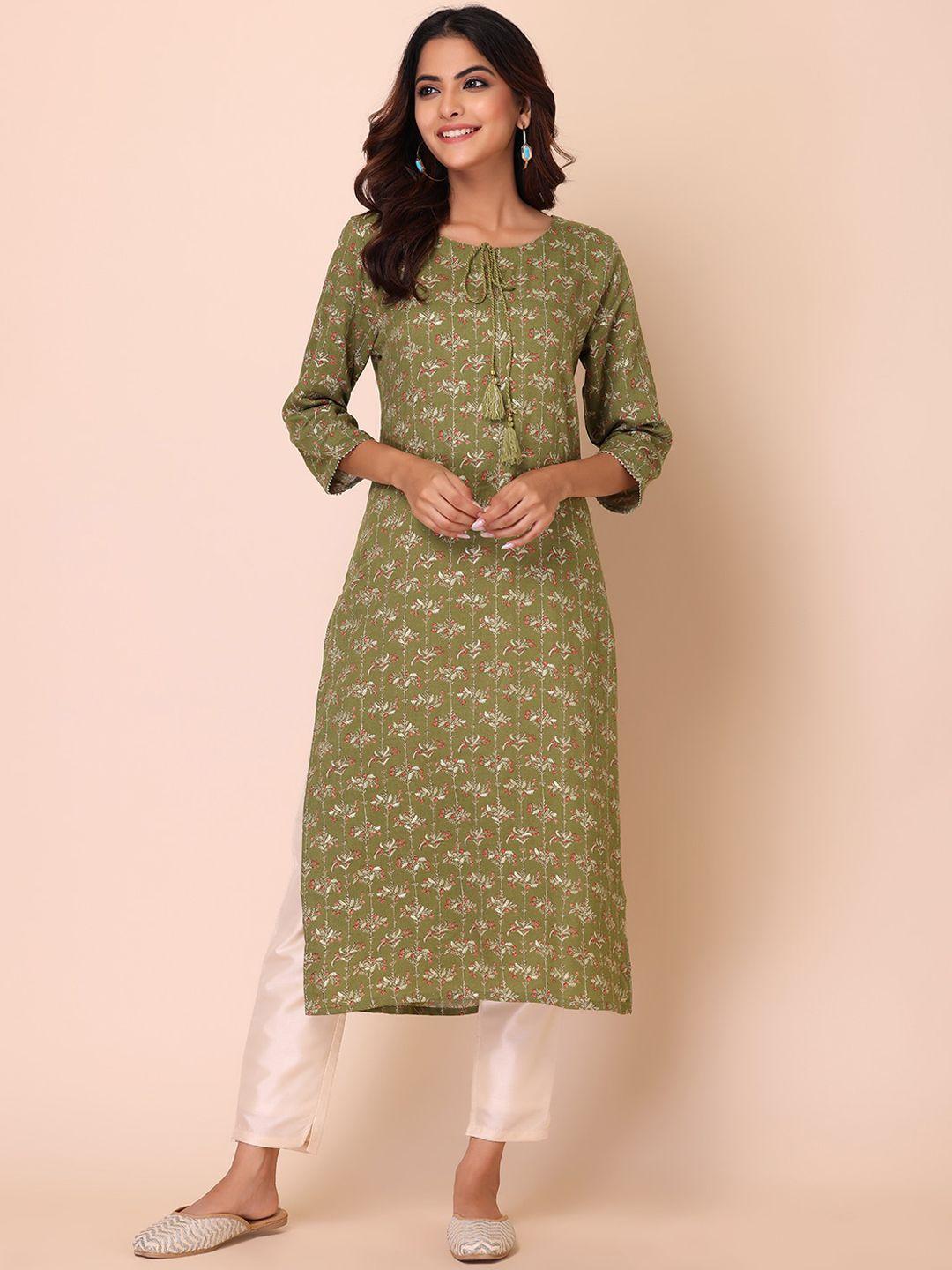 indya women floral printed kurta