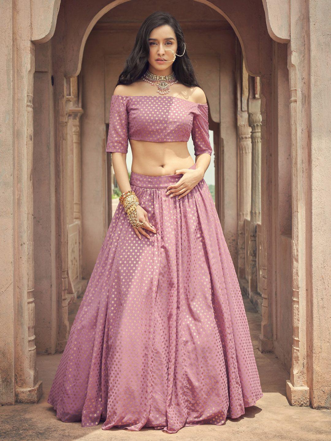 indya women pink & gold-coloured printed maxi skirt
