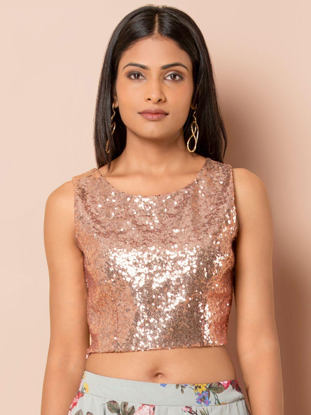 indya women pink embellished top