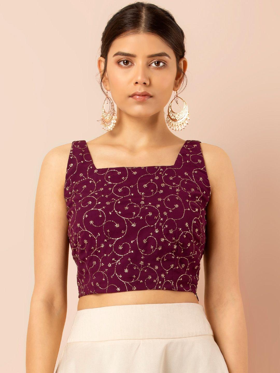 indya women purple self design top