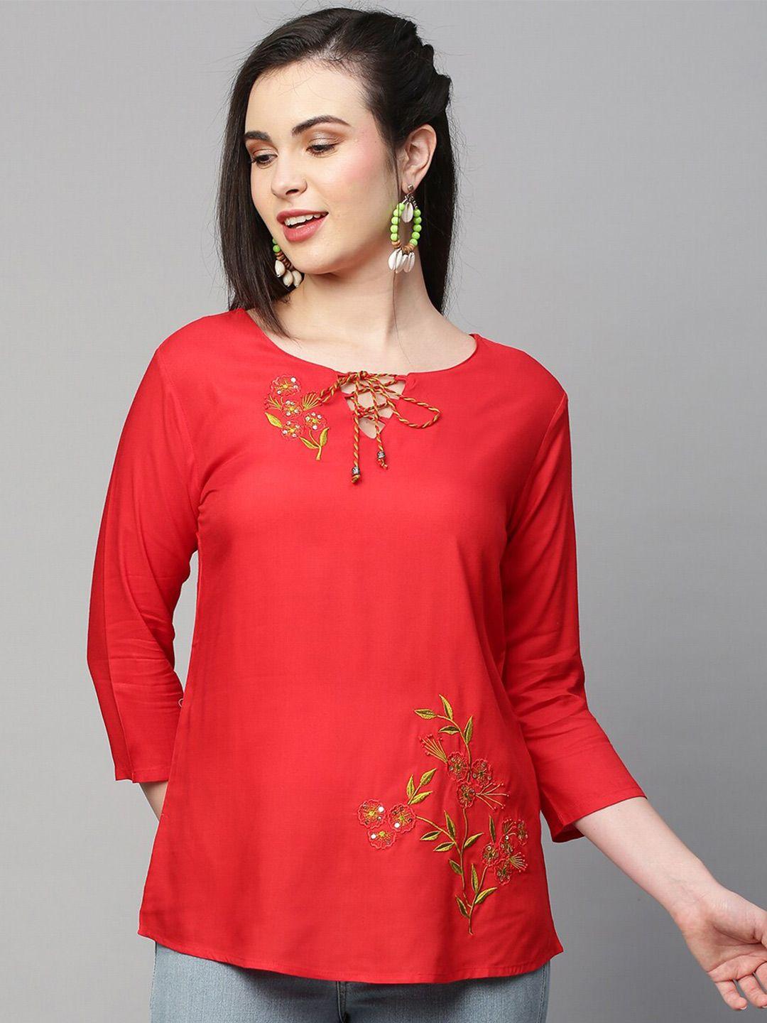 indyes embroidered sequinned kurti
