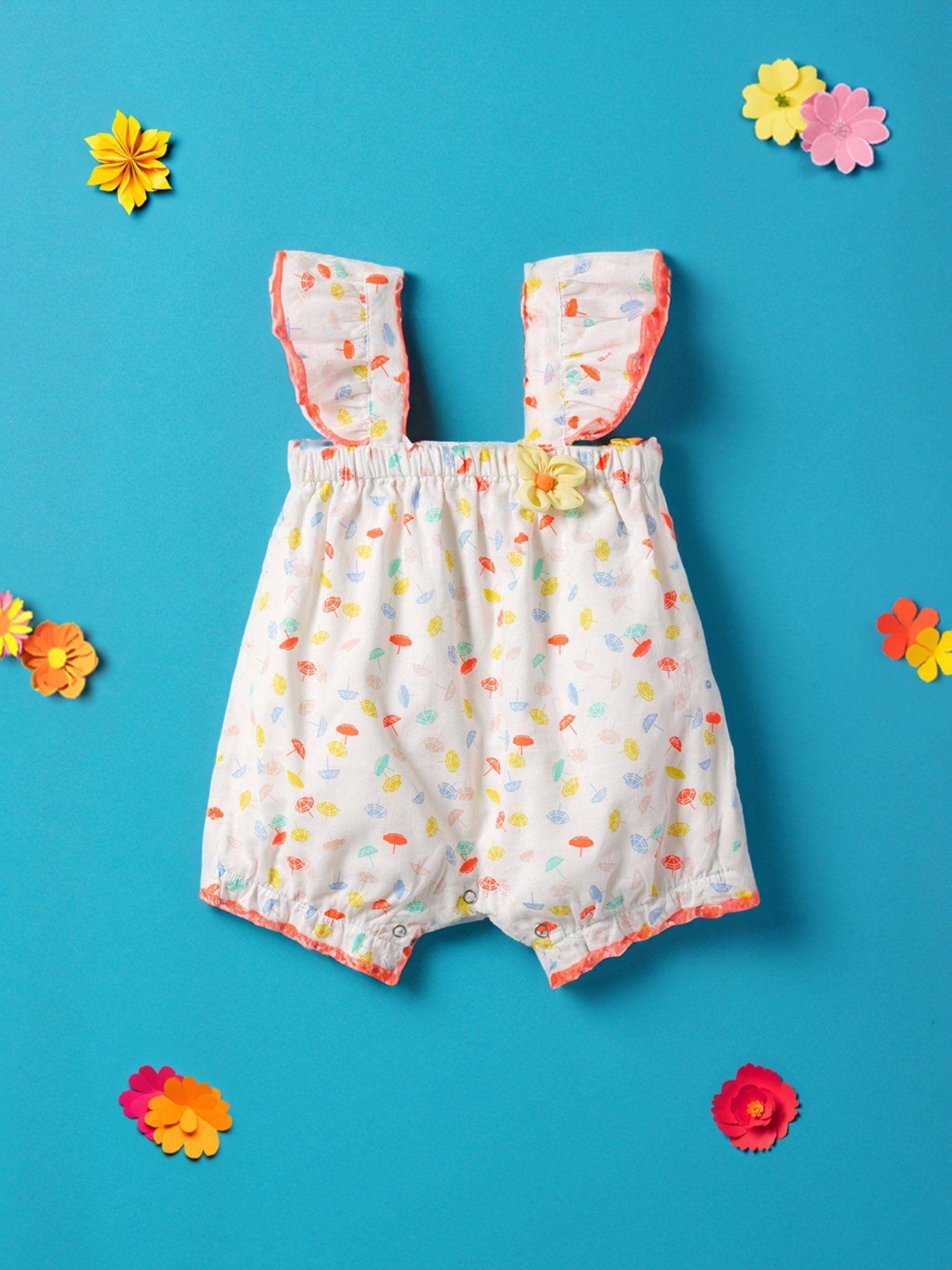 infant girls printed pure cotton rompers