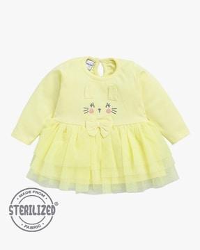infants fit & flare dress with applique