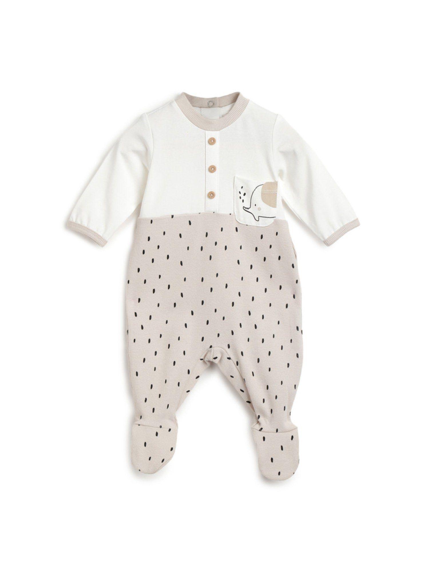 infants medium natural knitted babysuit