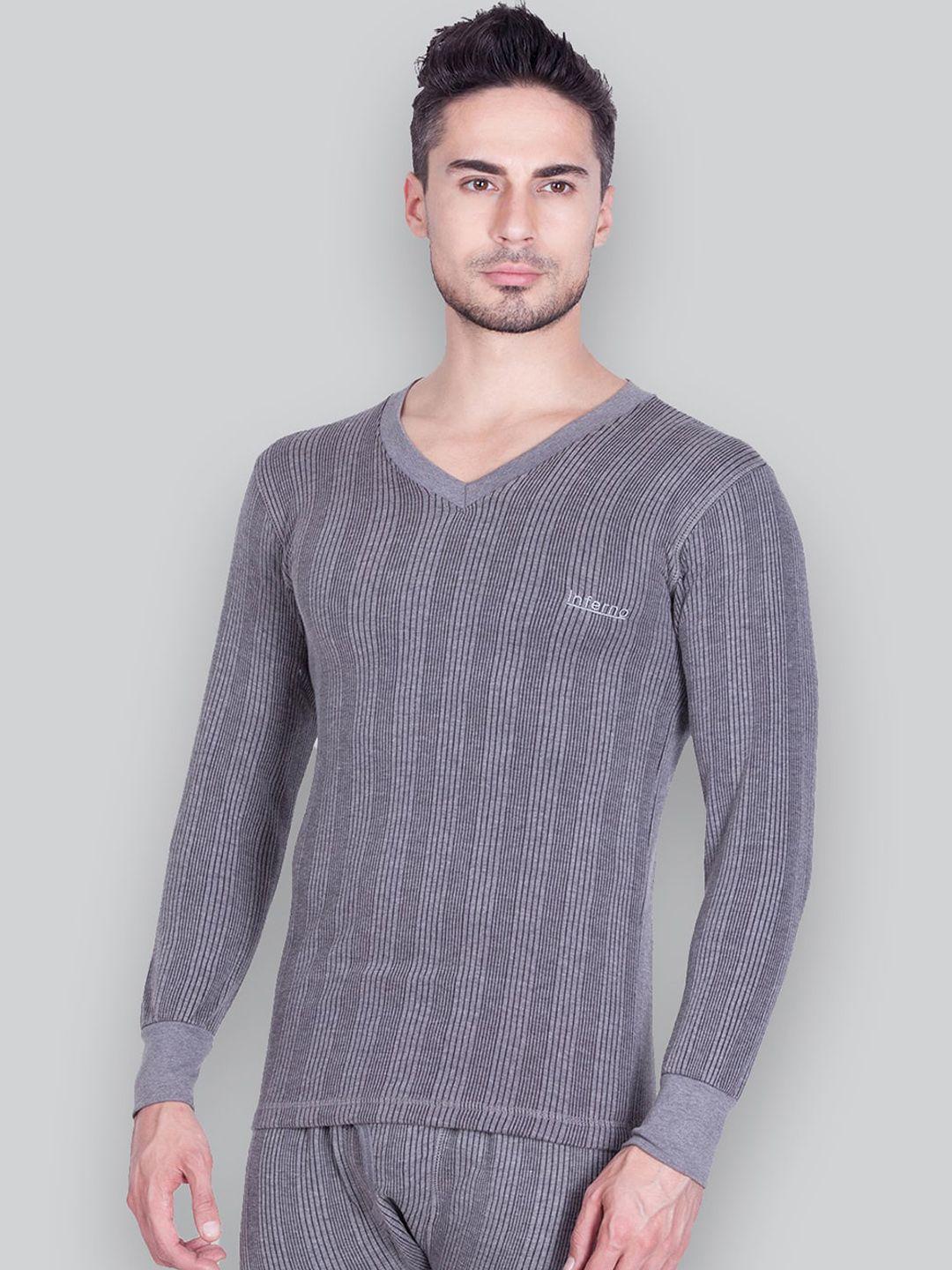 inferno v-neck ribbed cotton thermal tops