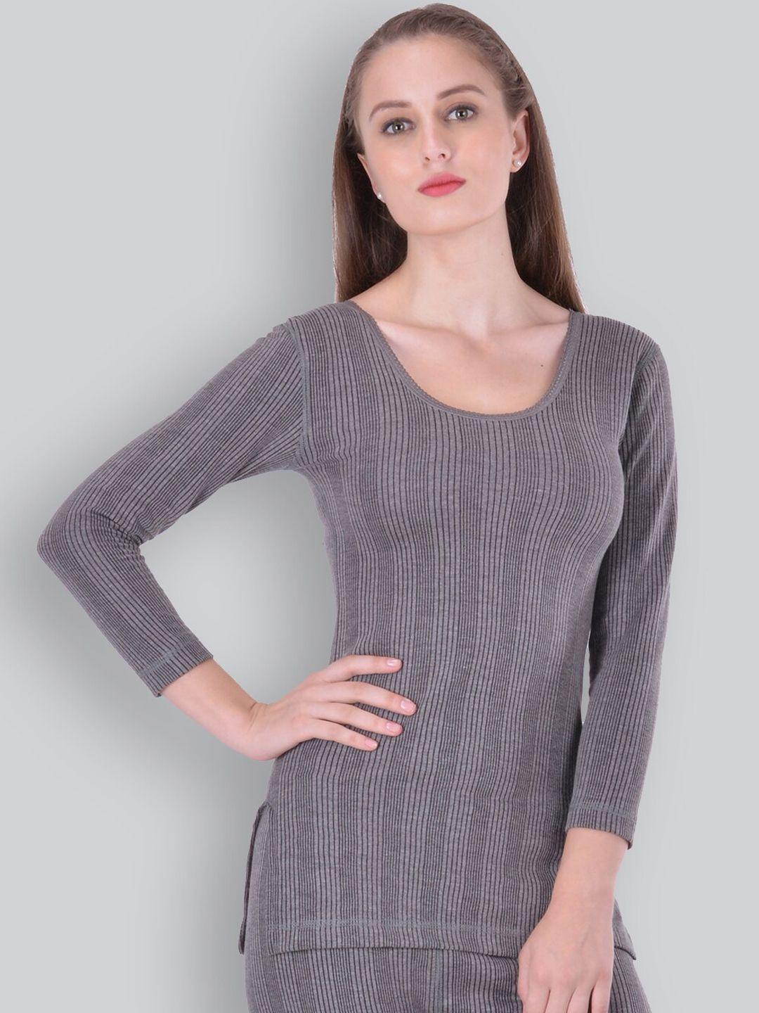 inferno long sleeves ribbed cotton thermal top