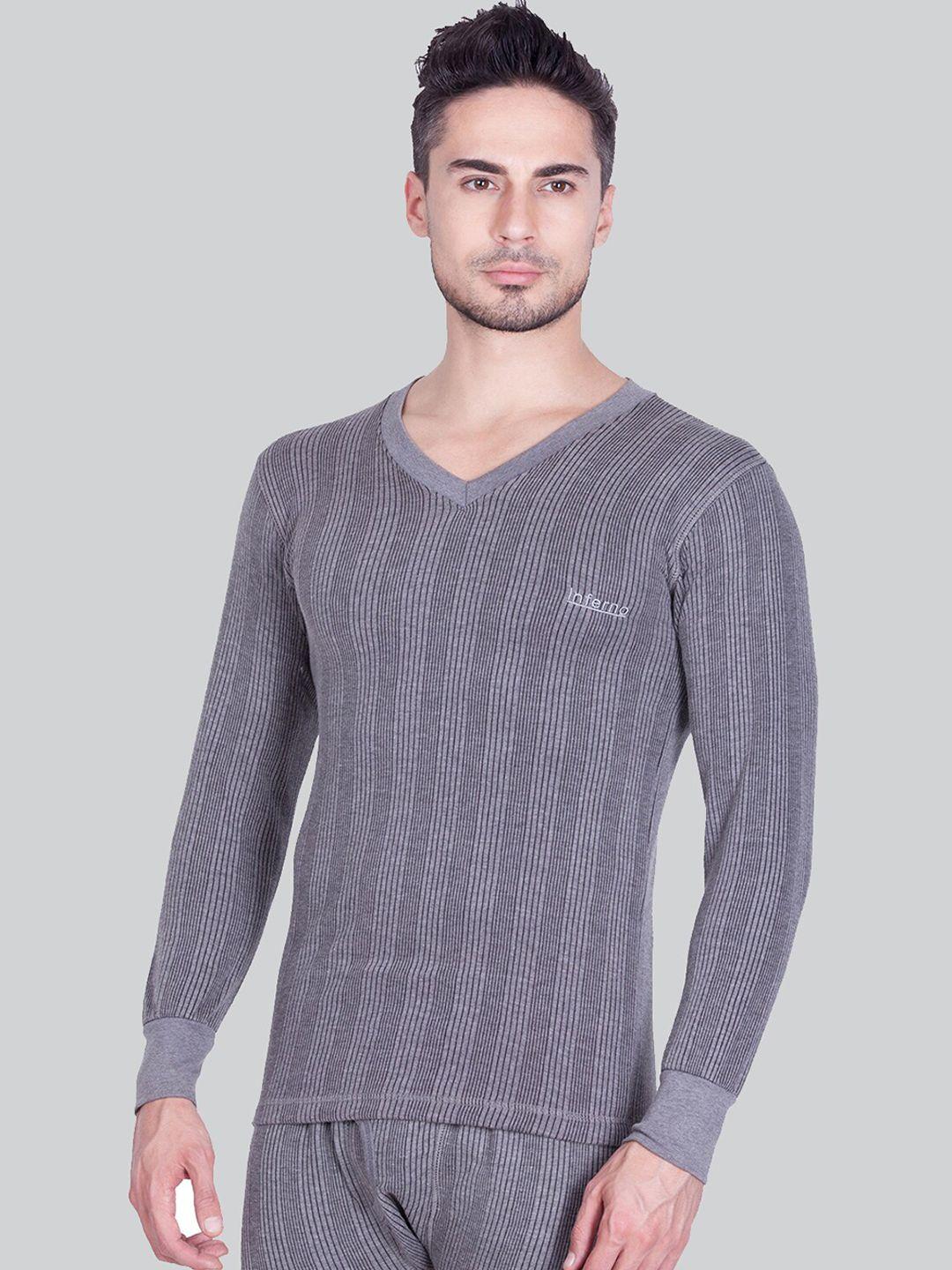 inferno men grey striped thermal tops