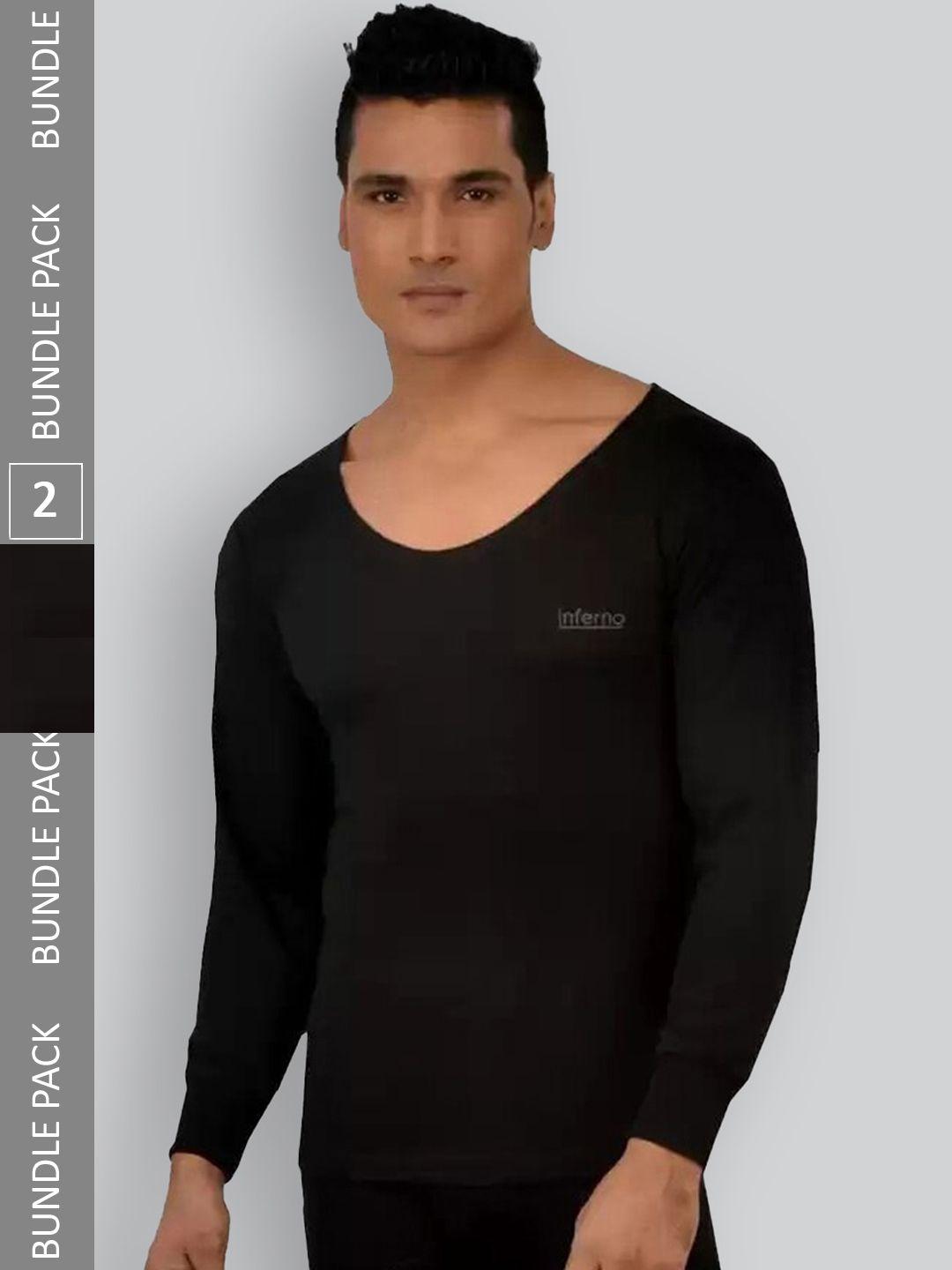inferno men pack of 2 round-neck thermal tops