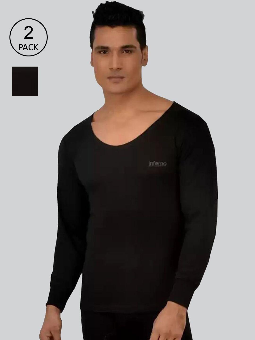 inferno men pack of 2 solid thermal tops