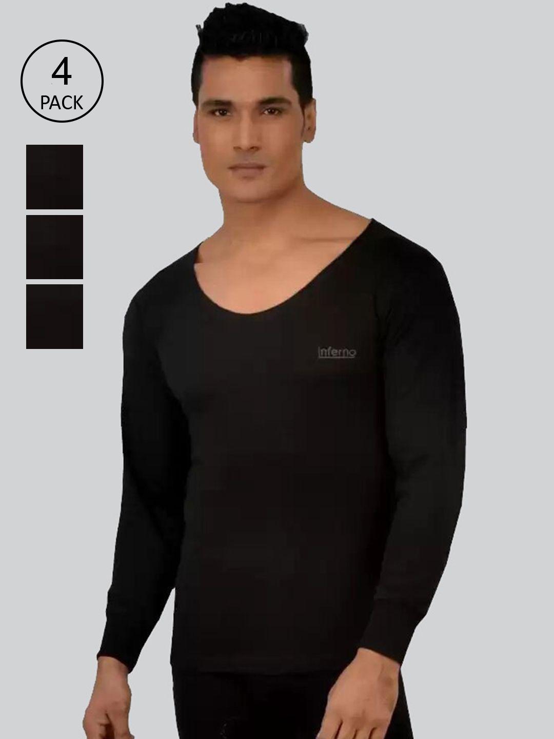 inferno men pack of 4 solid thermal tops