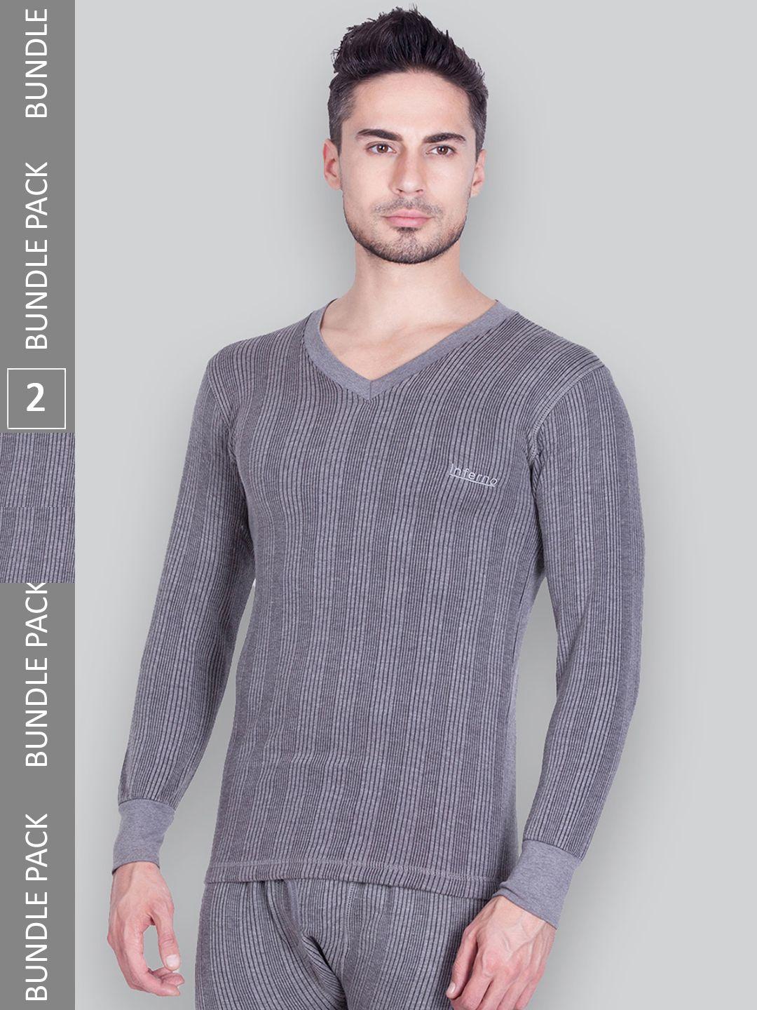 inferno pack of 2 ribbed cotton thermal tops