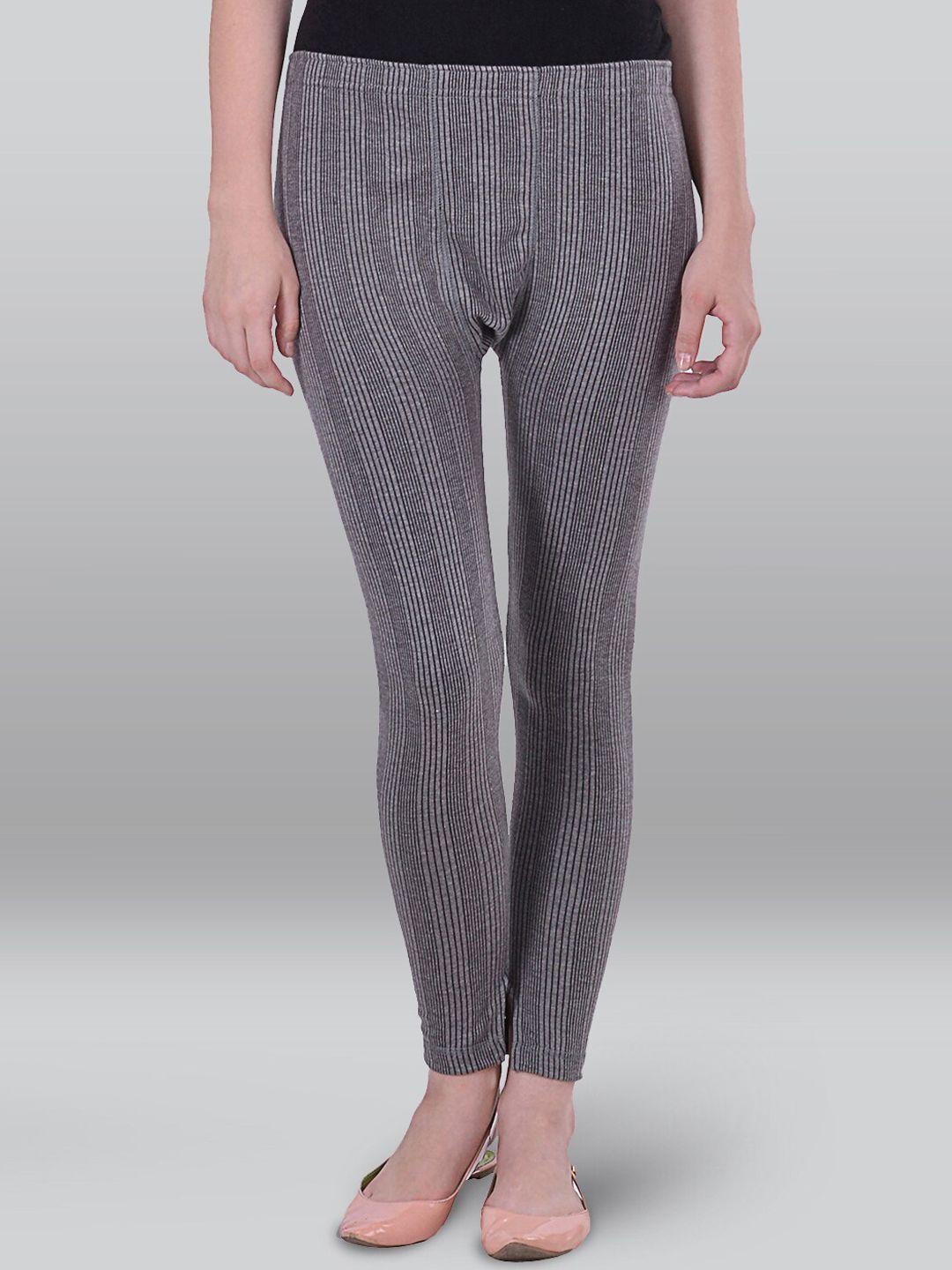 inferno women ribbed mid-rise cotton thermal bottoms