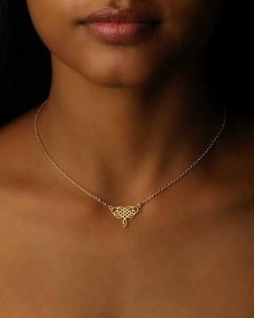 infinite love silver necklace with gold-plating