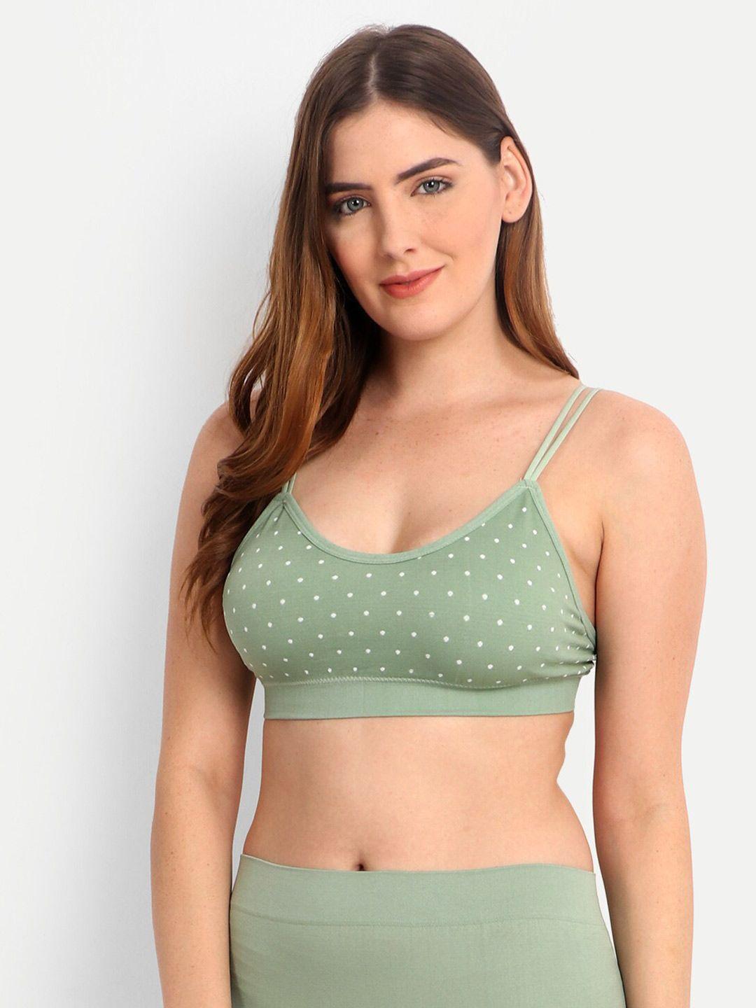 infinium polka dot printed lightly padded full coverage dry fit super support bra
