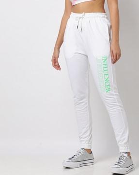 influencer text print joggers