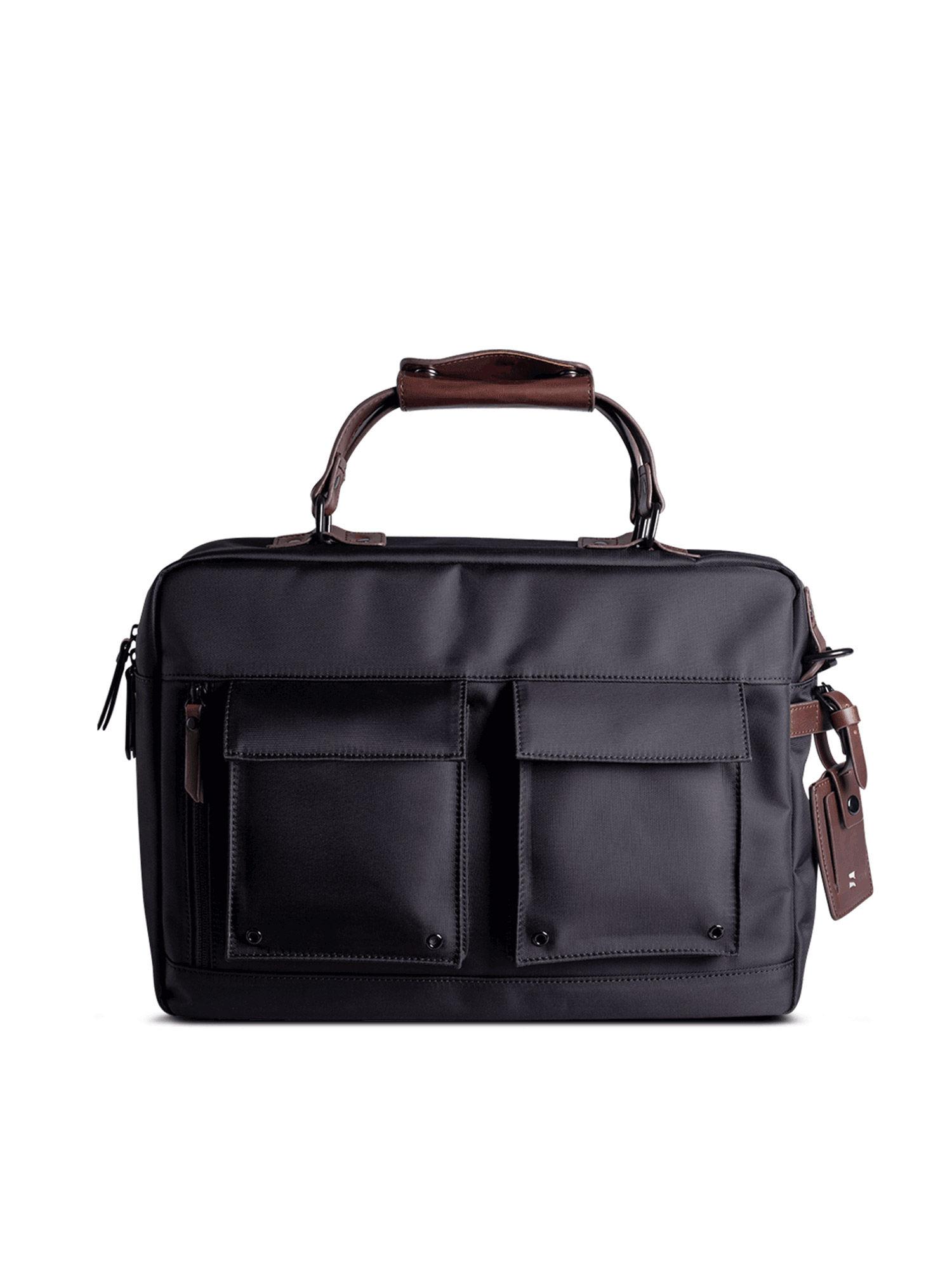 informal 2.0, 15 inch splash-proof laptop messenger bag with trolley sleeve jet black