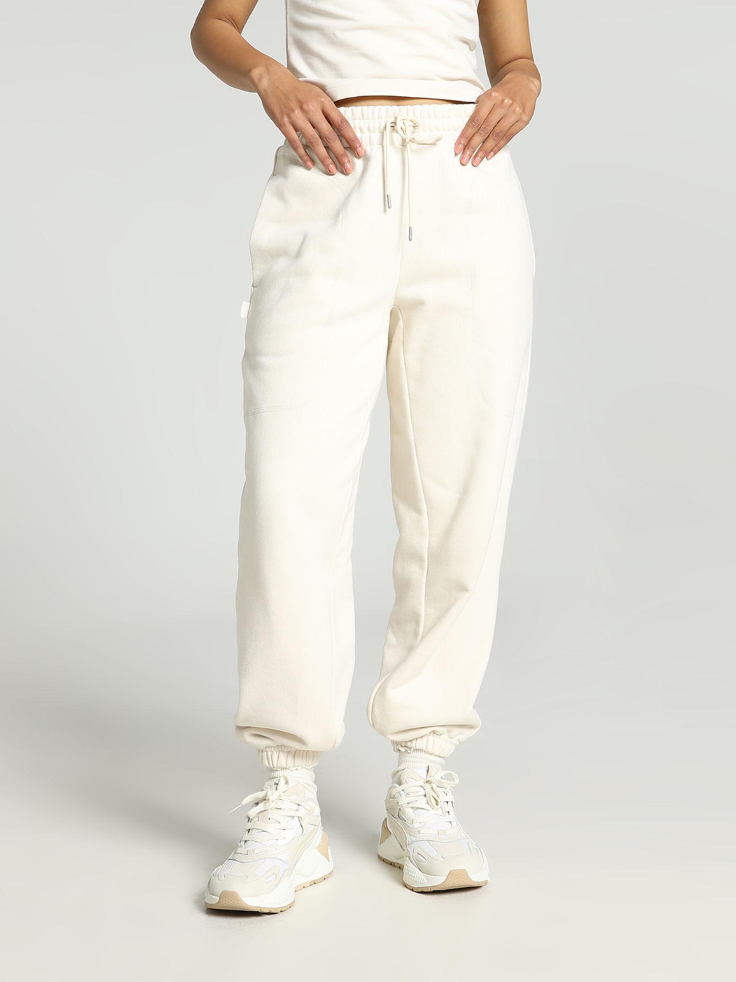 infuse relaxed womens off white sweatpants