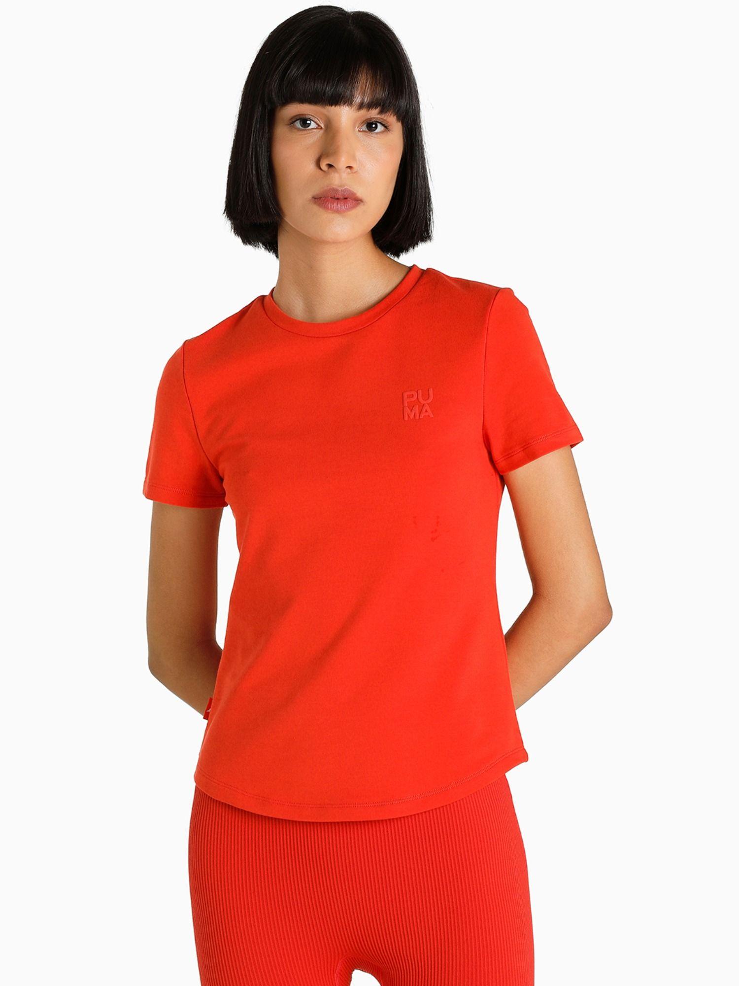 infuse slim women red t-shirt