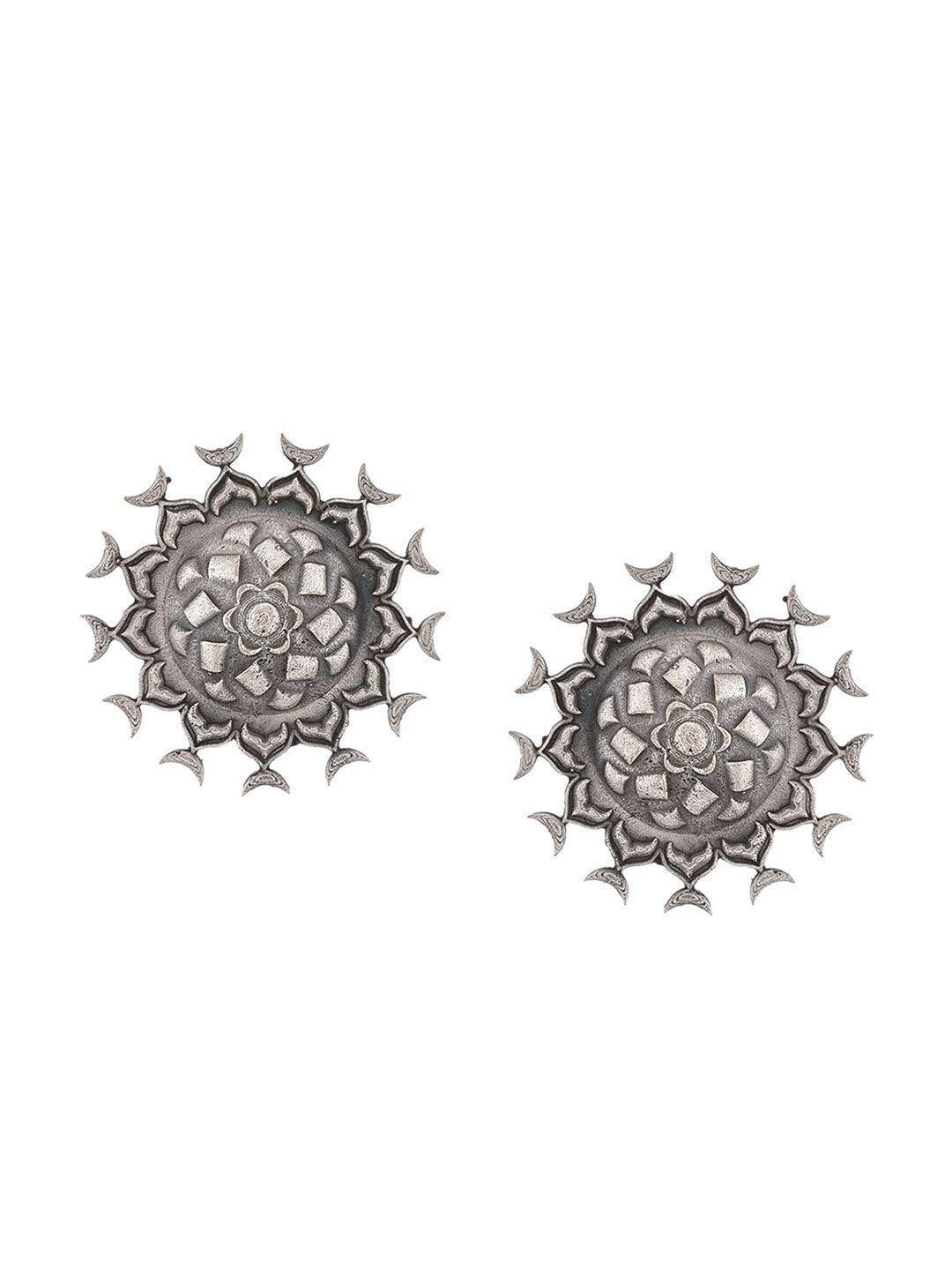 infuzze silver-plated oxidised stud earrings