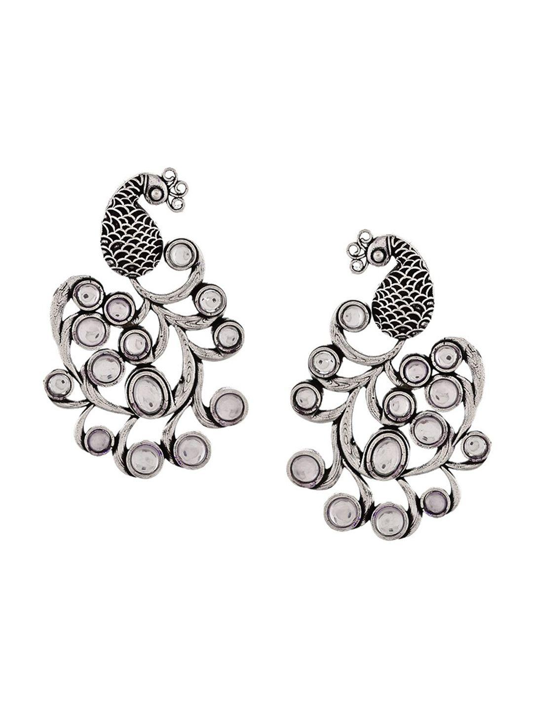 infuzze silver-plated quirky drop earrings