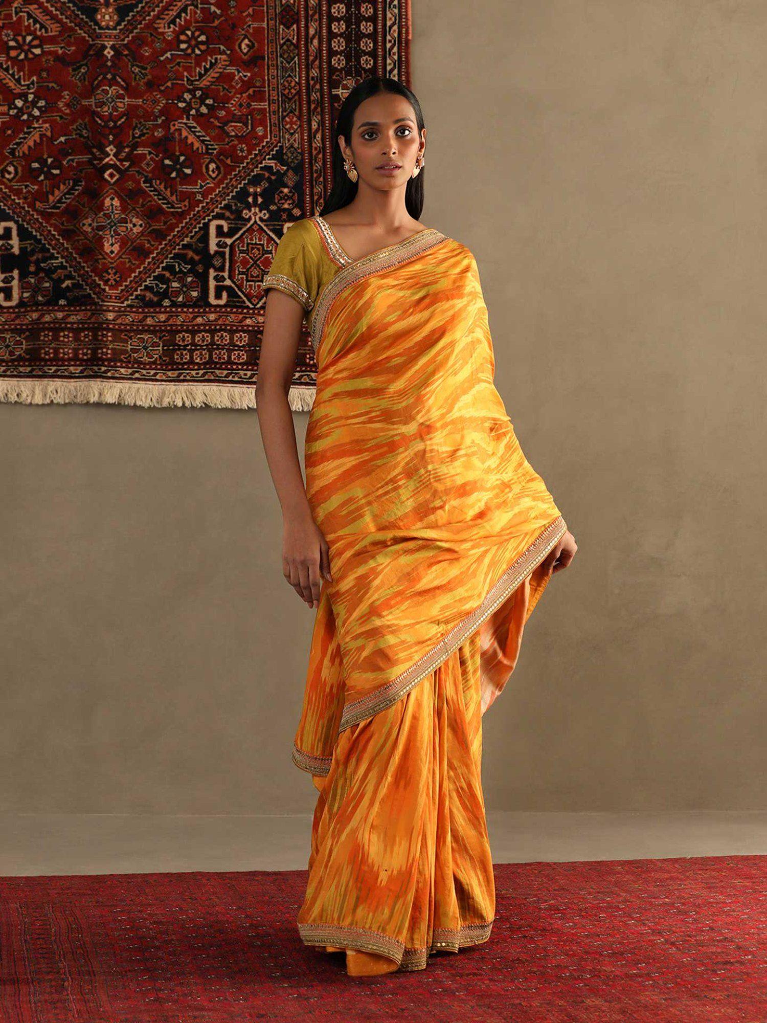 inika saree with unstitched blouse