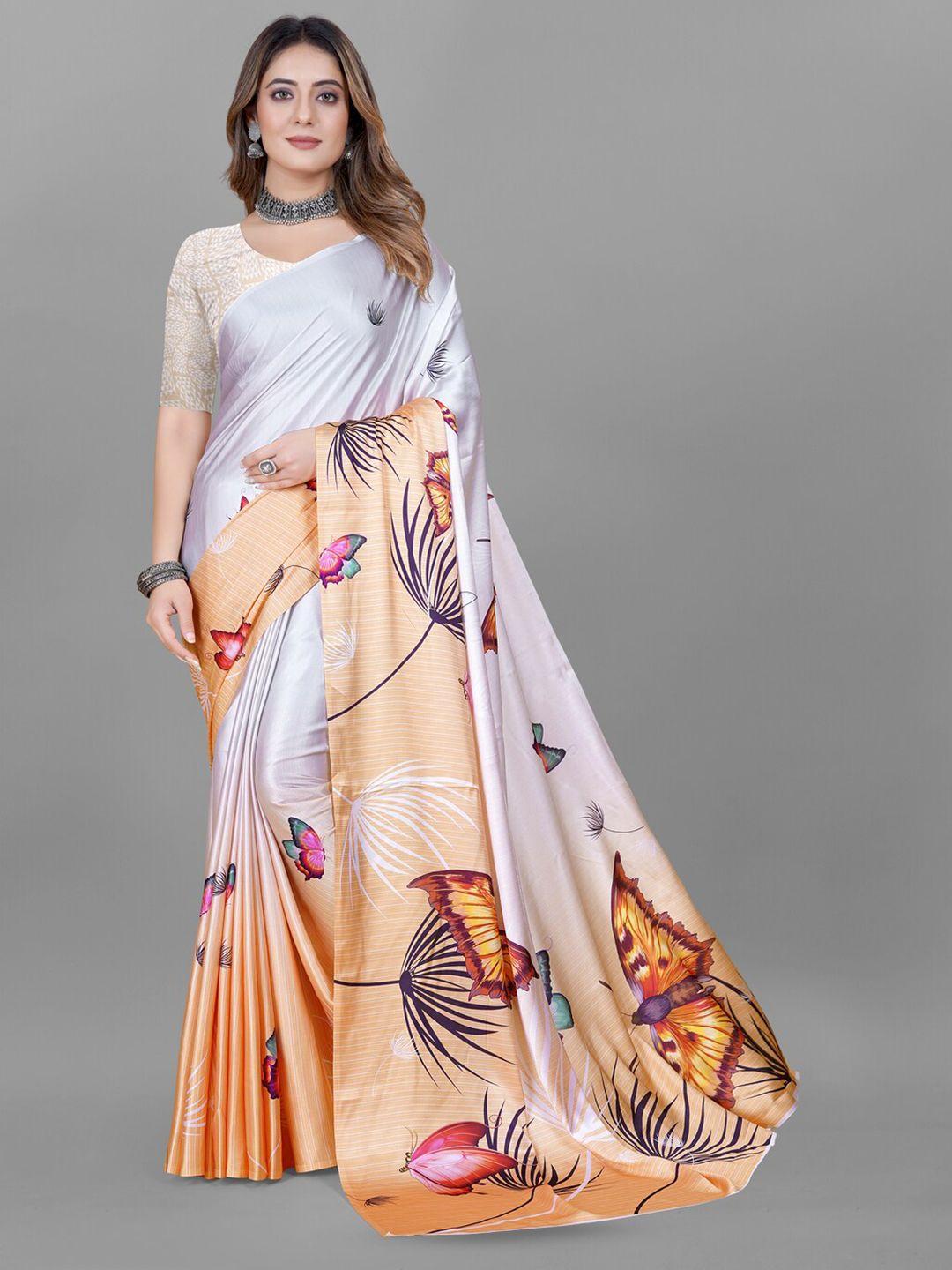 inithi floral printed satin saree