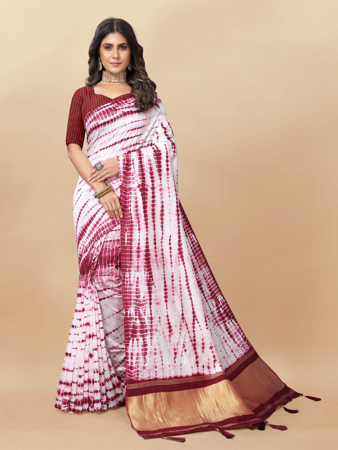 inithi tie and dye printed silk cotton bandhani saree