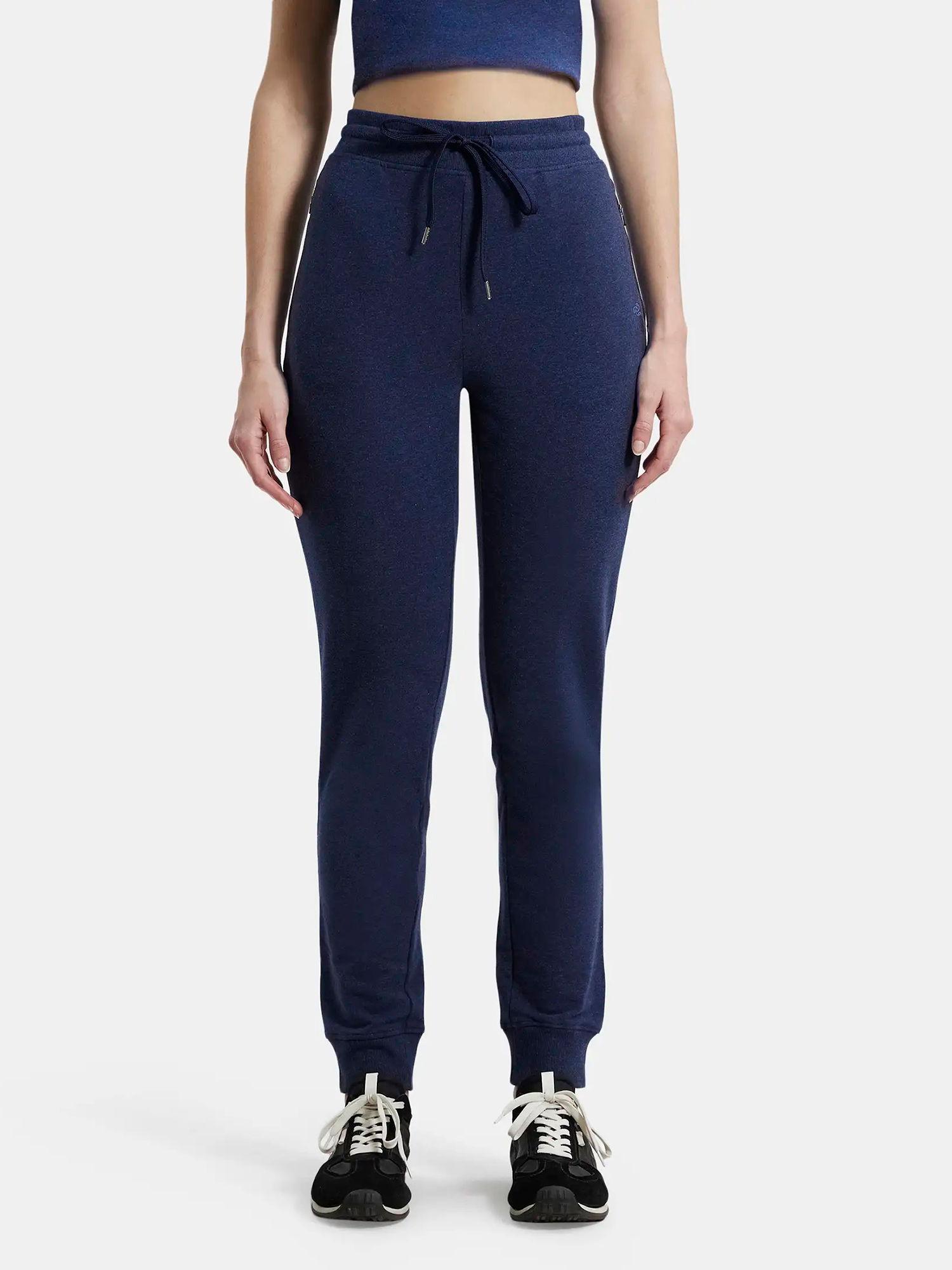 ink blue melange cuffed track pant : style number - 1323